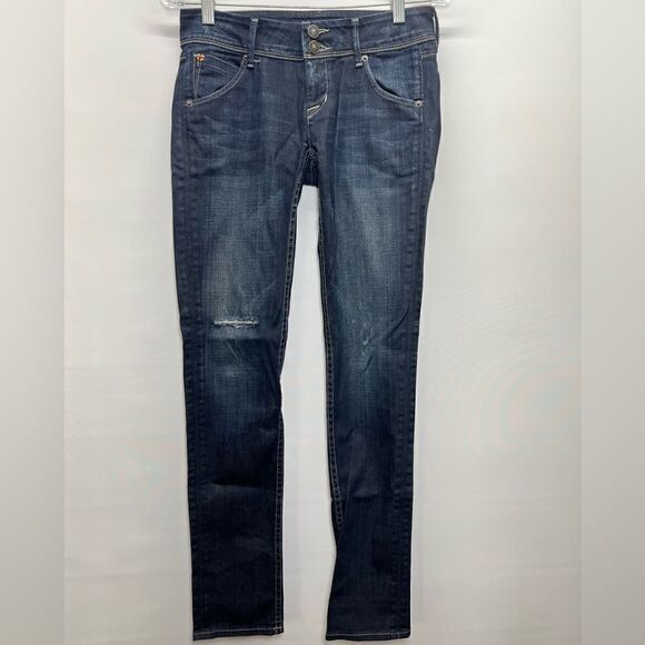 Hudson Collin Skinny Flap Dark Blue Wash Mid Rise Jeans 26 - Picture 1 of 9